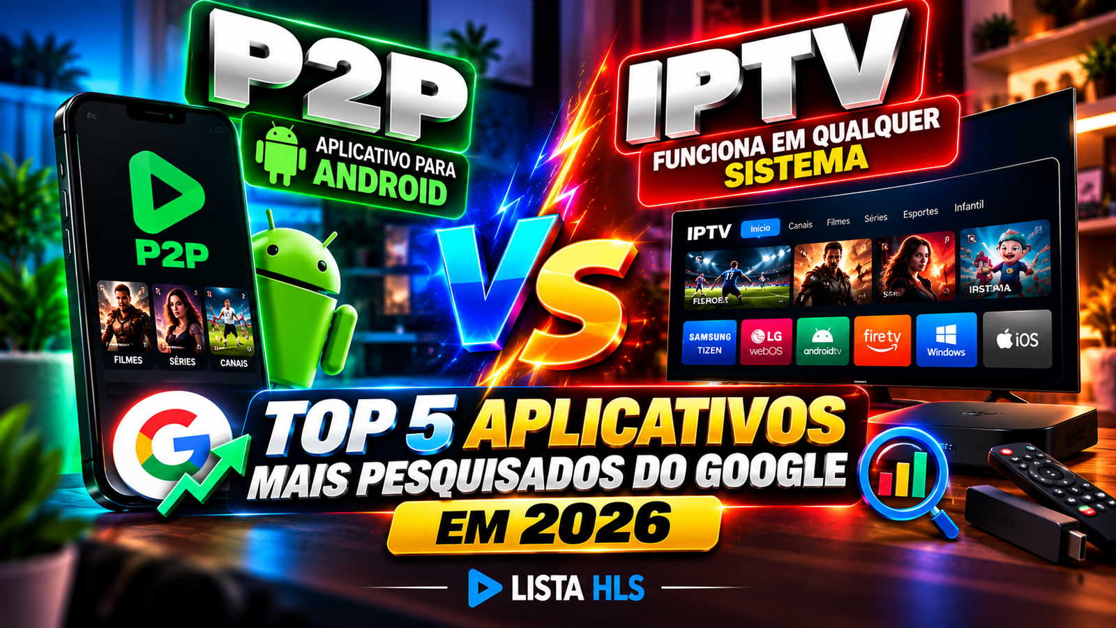 TOP 5 APLICATIVOS IPTV MAIS PESQUISADOS NO GOOGLE EM 2026